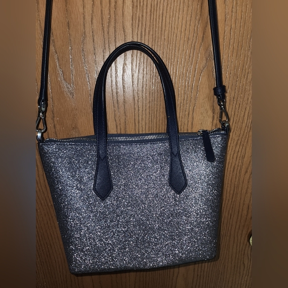 kate spade Handbags - Kate Spade Navy Blue Glitter Purse